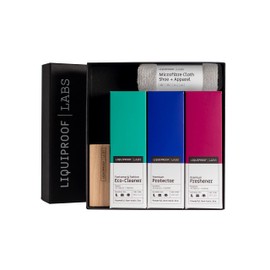 Liquiproof LABS Komplettes Set mit 125 Teilen in Geschenkbox – Schutzmittel, Eco-Reiniger, Lufterfrischer, Bürste aus pflanzlicher Faser und Mikrofasertuch