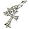 Arcade Men's Necklace, Crucifix Cross, Popular, Double Cross Charm, Zirconia,