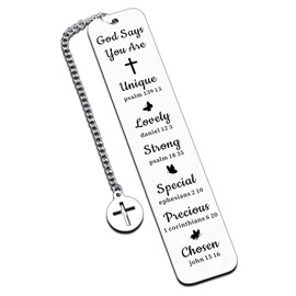 White Elephant Gifts Confirmation Gifts for Teen Girls Baptism Gifts for Women Christian Bookmark Supplies for Friends Religious Gift for Church You are Unique Gifts Inspirational Bible Verse Bookmark