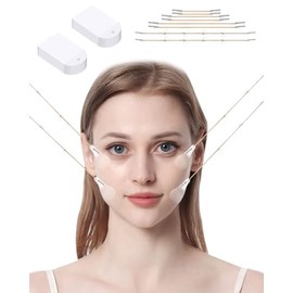 KGDUYC 80 Pieces Face Tape - Facelift Tape V-Shaped Invisible Instant Lift Face Neck and Eyes Makeup Tools for Facelift (Transparent)
