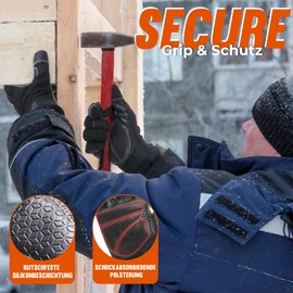 HANDLANDY Thermal Winter Work Gloves, Padded Safety Gloves, Cold Weather Touchscreen Mechanic Freezer Warehouse Construction Gloves (Black, L)