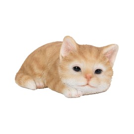 ウービア うつぶせ茶トラ猫 8.2×5.2×3.8㎝ 人形 フィギュア 置き物 アニマル 動物 ガーデン 装飾 ネコ H18408-1