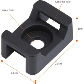 Helonge Cable Tie Mounting,100 Pcs Zip Tie Base,5 mm(M5) Screw Hole, 23x16x9(L*W*H) mm Cord Tie Mount Wire Tie Holder Fix Bottom Wire Management for Home/ Office/Outdoor/Garden