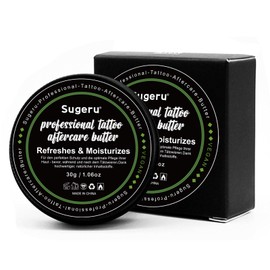 Sugeru® Tattoo Butter - Daily Care & Aftercare for Tattoos, Tattoo Care, Tattoo Aftercare Butter, Natural Moisturising Cream to Protect the Skin After Tattooing (30, g)