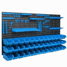 botle 39 Stacking Boxes Wall Shelf Plastic 154 x 78 cm Tool Holder Workshop Garage Storage System Visible Storage Boxes Chute