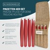 KLINGENHELD® Precise Tweezers Set with Hand-Cut Tips - Perfect for