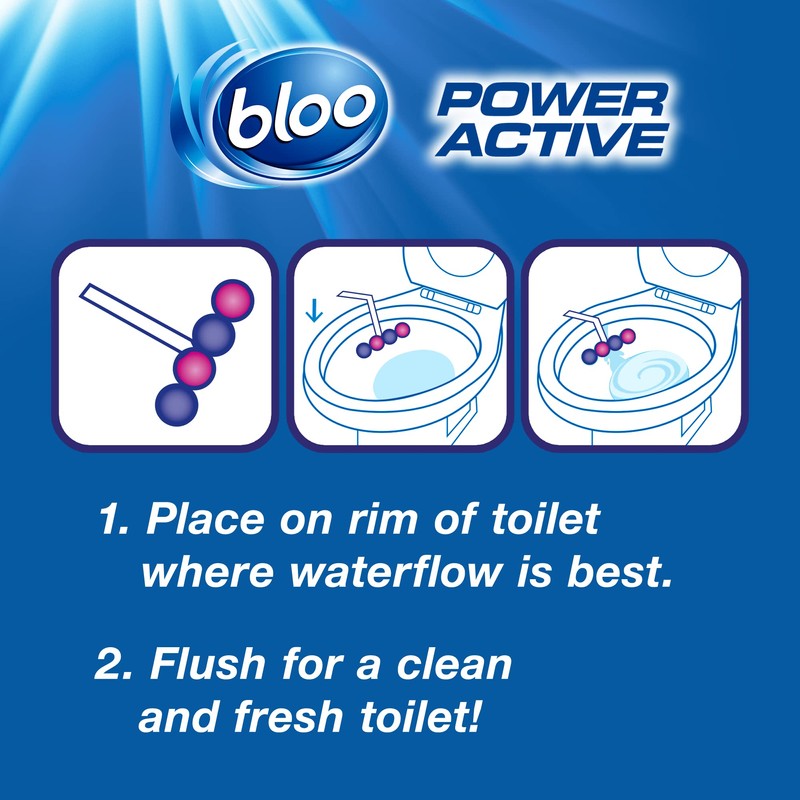 Bloo Power Active Flowers Toilet Rim Block Extra Freshness, 50g