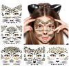 Konsait 5 Sheets Cheetah Face Temporary Tattoos for Women &