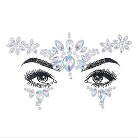 Face Gemas de La Cara, Navidad Sirena Cara Joyas Gemas Diamantes de Imitación Rave Ojos Cuerpo Bindi Temporal Pegatinas de Cristal Cara Pegatinas Decoraciones Ajuste Para el Partido del Festival (41#)