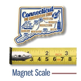 Connecticut Premium State Magnet by Classic Magnets, 2.6" x 2", Collectible Souvenirs Made in The USA