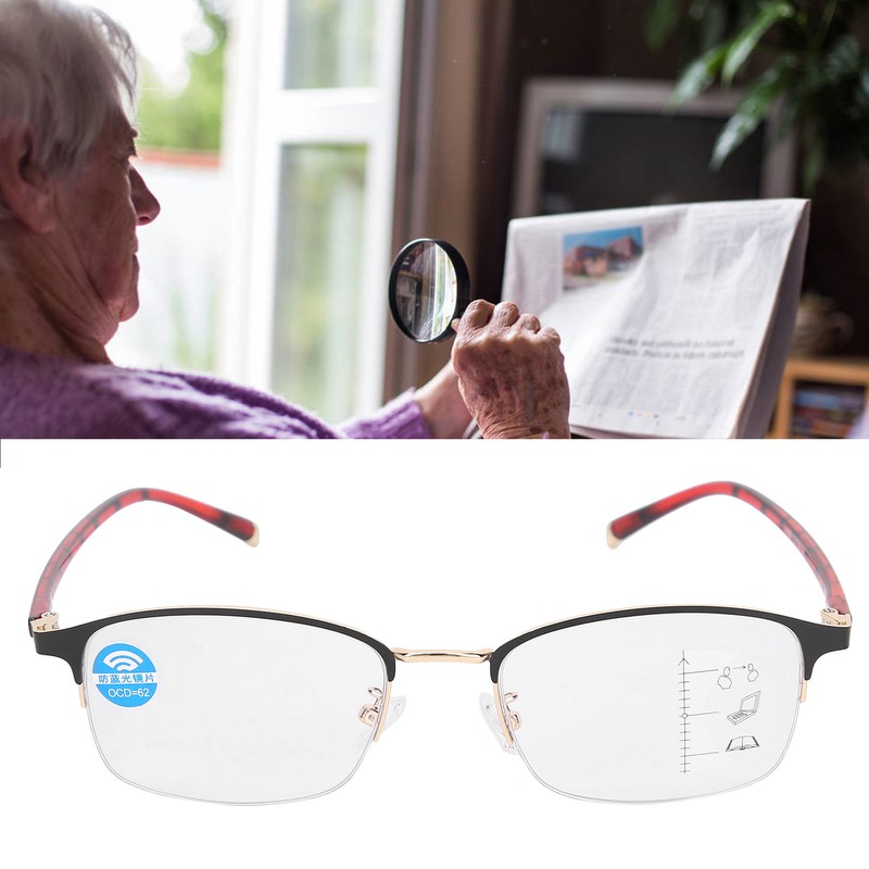 Zoom Presbyopic Glasses Blue Light Blocking Reading Glasses Unisex Elderly