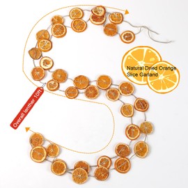 Christmas Decorations, 10ft Dried Orange Slice Christmas Garland, Rustic Orange Garland for Mantle Front Door Fireplace Home Wall Doorway Window Christmas Tree Porch Farmhouse Indoor Decor, 2 Pack