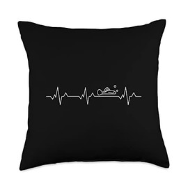Tropical Fish for Aquarium Designs Plecostomus Fish Heartbeat or ECG Pulse for Aquarium Lovers Throw Pillow, 18x18, Multicolor