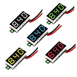 MCIGICM Voltage Tester, 2.5V-30V Mini Digital DC Voltmeter with 0.28 inch LED Display (5 Pcs)