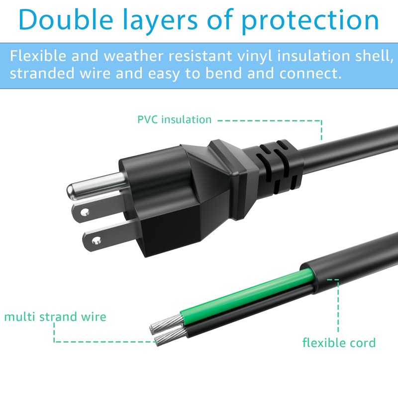 LaWana 6ft 12 Gauge 3 Prong Heavy Duty Replacement Power