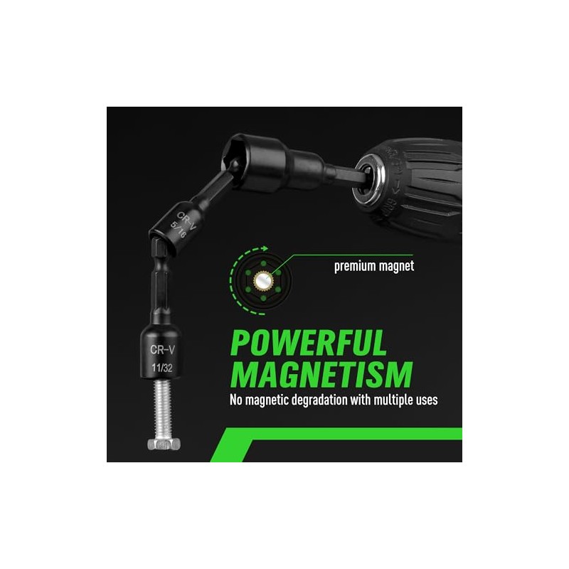 20-Piece Magnetic Nut Driver Set, Metric & SAE 1/4" Hex