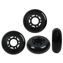 KSS 64mm 82A Inline Skate Wheels with 5-Spoke Hub (4 Pack), 64mm, Black/Grey/Red