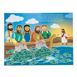 Fun Express Jesus Visits HIS Disciples Sticker Scene - Stationery - VBS Vacation Bible School Supplies/Decor - 12 Pieces