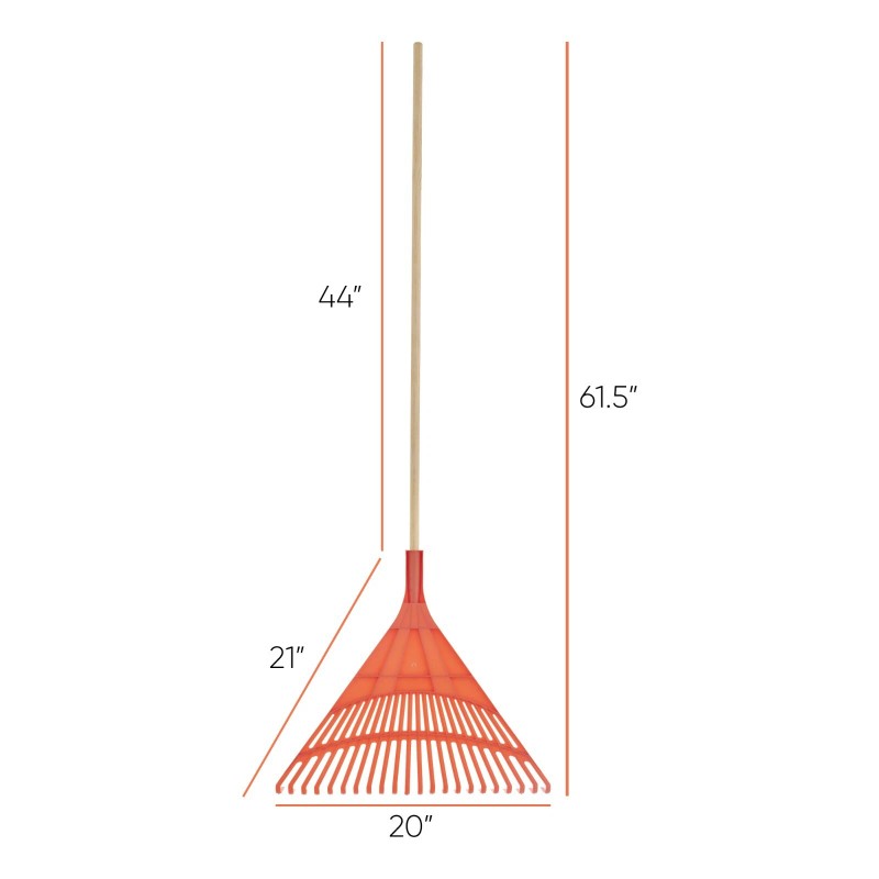 Superio Garden Leaf Rake 2-Pack 60" Orange Adult Size &