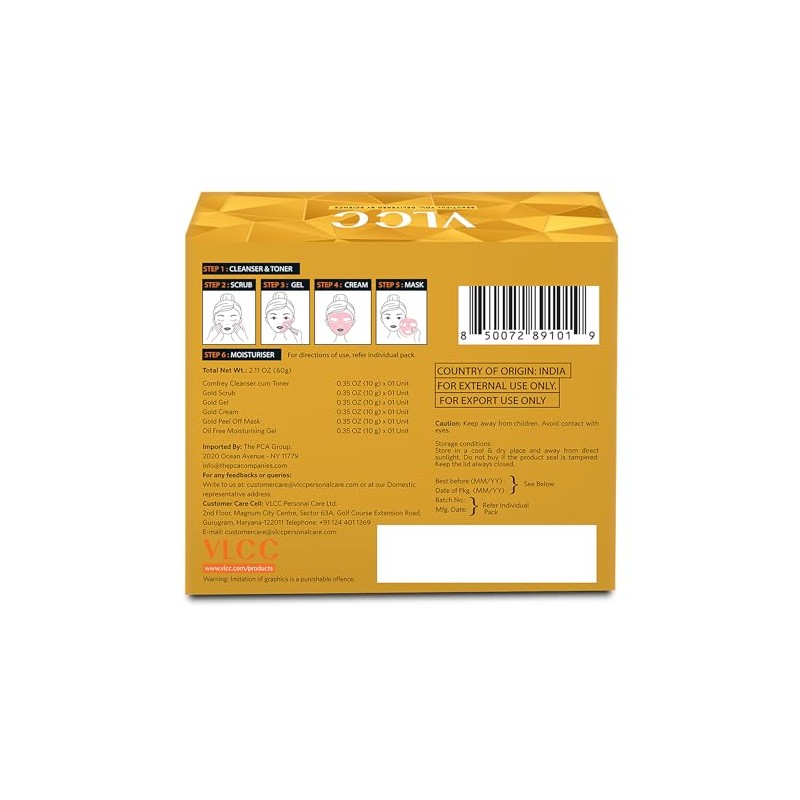 Vlcc Kit Facial Gold Incluye Productos Cuidado Piel Limpiador Mascarilla