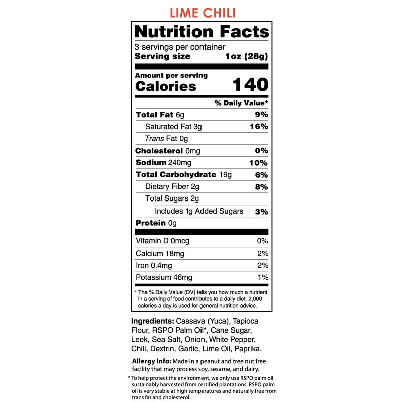 Veggie Chips Lime Chili (6 Pack of 3 Ounce Individual