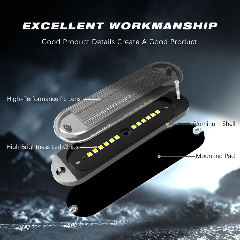 DOXMALL LED Amber White Strobe Light For Trucks,8Pcs Emergency Grill