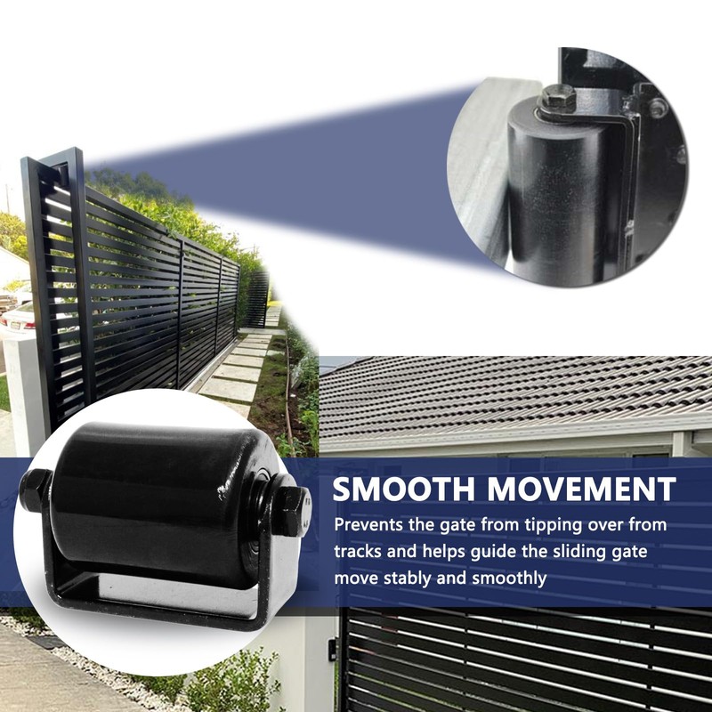 2Pack Slide Gate Guide Roller with C Post Welded Bracket,