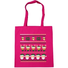 Hippowarehouse Christmas jumper day santa robin characters Tote Shopping Gym Beach Bag 42cm x38cm, 10 litres