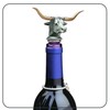 Texas Longhorn w/ Brass Horns Pewter Bottle Stopper