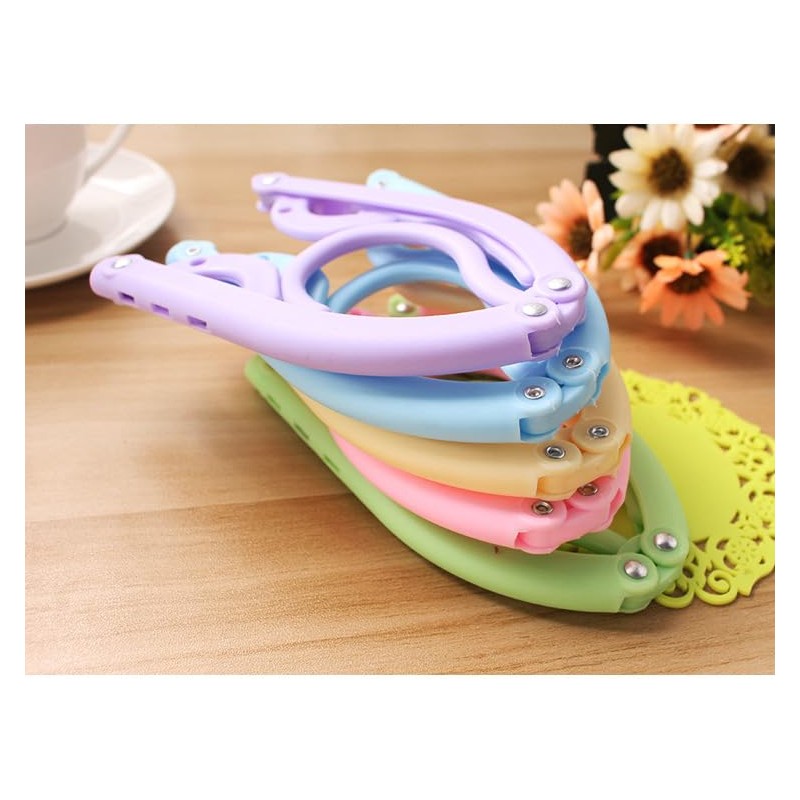 DSUSHU,Portable Travel Folding Hangers, Set of 10, Magic Non-Slip Plastic
