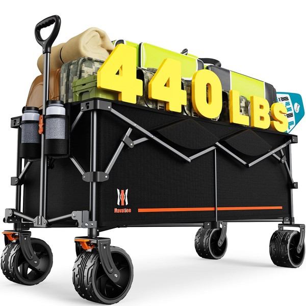 Navatiee 300L Extra Large Collapsible Wagon Cart Foldable, 48''L Extended