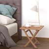 Yardgrace Teak Wood Square Patio Side Table, Folding Outdoor Side
