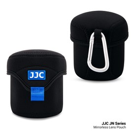 JJC Mirrorless Lens Pouch Bag Protective Case for Canon Fuji Olympus Nikon Sony Lenses, Soft Neoprene Water Resistant Travel Carry Camera Lens Wrap with Carabiner (Interior Size 3.1 x 3.1")