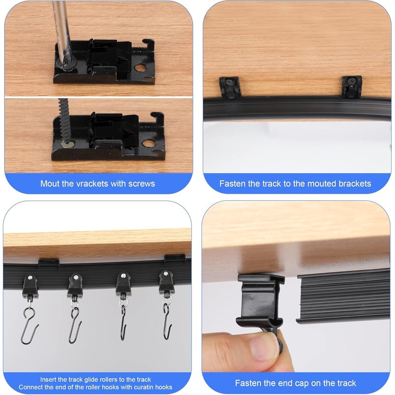 YLNANMI Flexible Bendable Curtain Track Ceiling or Wall Mount 16.4FT(5m)-