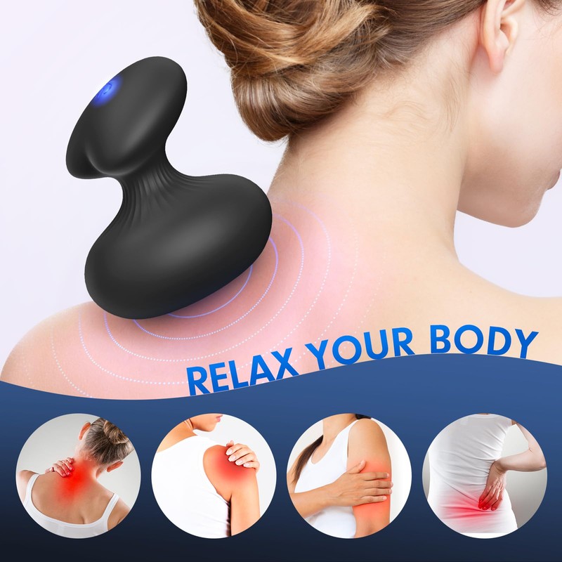MANFLY Fully Waterproof Massage Ball, Portable Handheld Neck Massager, Multifunctional