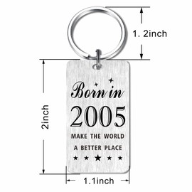 Gezxin Happy 20th Birthday Gifts for Women Men- Gift Ideas for 20 Year Old Female Male- 2005 Bday Keychain for Her Him Woman Man- Unique 20 Twenty Yr Old Birthday Presents for Girls Boys