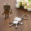 YGCHEN Robot Key Fob Metal Pendant Car Key Ring Couple