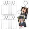12 Pcs Acrylic Photo Keychains - Clear Rectangle Picture Frame