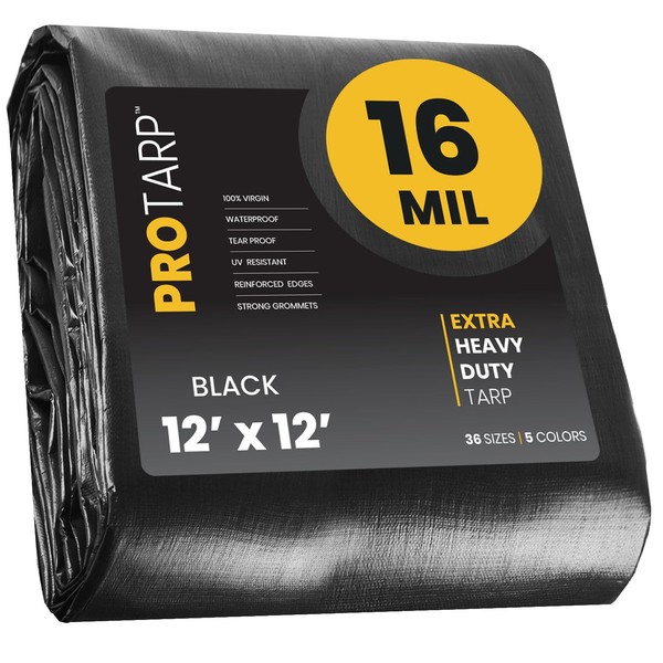 PROTARP Extra Heavy Duty 16 Mil Tarp Cover, Waterproof, UV