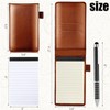 10pcs Mini Brown Pocket Notepad Holder Set, Small Notebook Holder