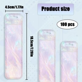 TEAONE Foil Pouch Bags, 100PCS Slim Packaging Bag for Makeup Brushes, Pens (4.5 X 18.5cm)