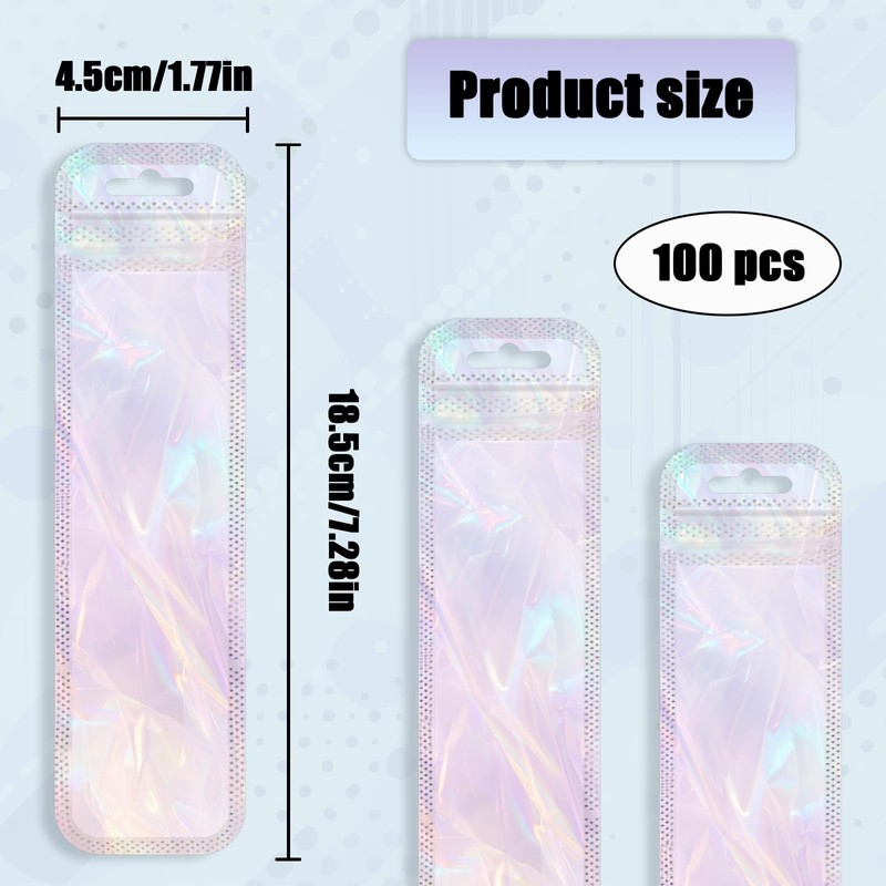 TEAONE Foil Pouch Bags, 100PCS Slim Packaging Bag for Makeup