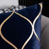 DEZENE Gold Velvet Throw Pillow Covers Navy: 2 Pack 12x20