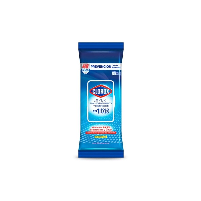 Clorox Toallitas Desinfectantes Expert Aroma Fresco 60 Unidades