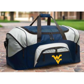 West Virginia University Duffel Bag LARGE WVU Suitcase or Gym Sports Gear Bag (Navy)