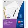Avery 8-Tab Binder Dividers, Write & Erase White Big Tabs,