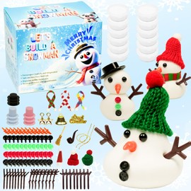 12 Pack Build a Snowmans Crafts for Kids, Modeling Clay Snowman DIY Kit, DIY Modeling Clay Kit to Build Your Own Snowman, Non-Toxic Kids Art Supplies, Christmas Crafts Xmas Gift
