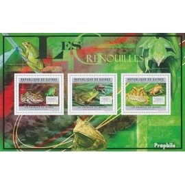 Prophila Collection Guinea 8870-8872 Mini Sheet (Complete Edition) Mint NH 2011 Frogs (Stamps for Collectors) Amphibians / Reptiles / Saurs