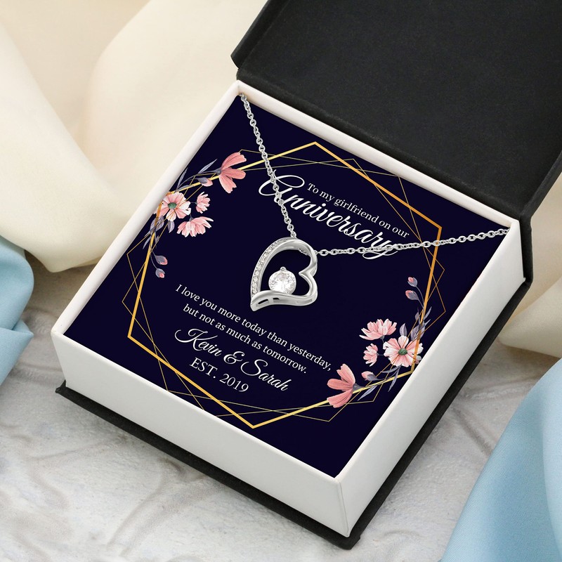 Bubble Hugs Anniversary Necklace Silver Plated Luxury Heart - to