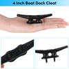 BALAVA 4 inch Electrophoretic Coated Black Dock Cleats, Boat Cleat